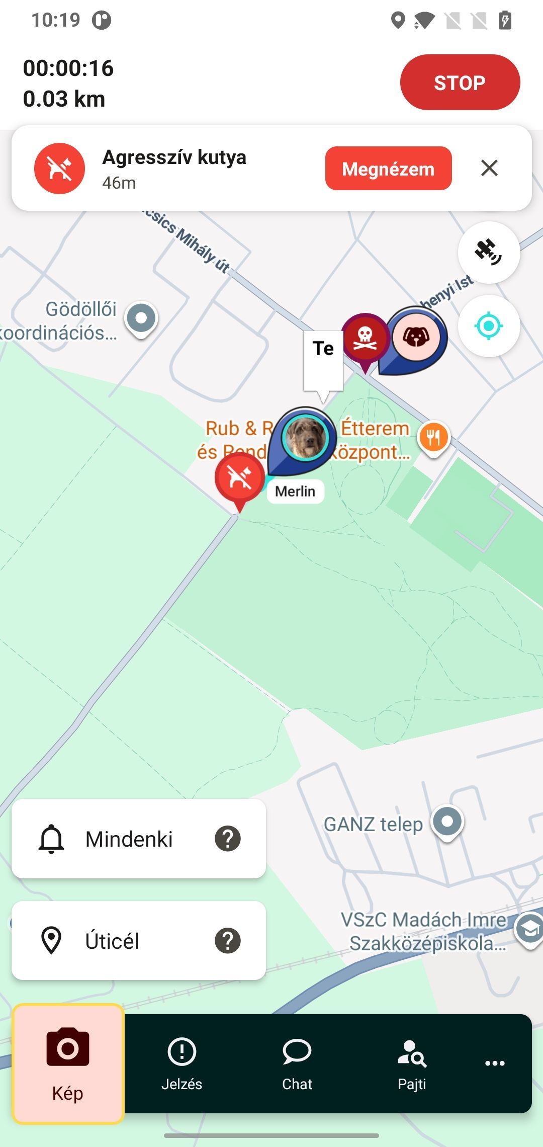 Aktív séta Aktív séta térkép nézet